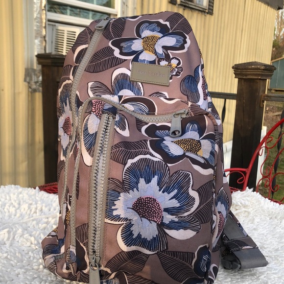 Vera Bradley Handbags - 🚨B2G1 VERA BRADLEY Brown Blue Floral Mini Backpack